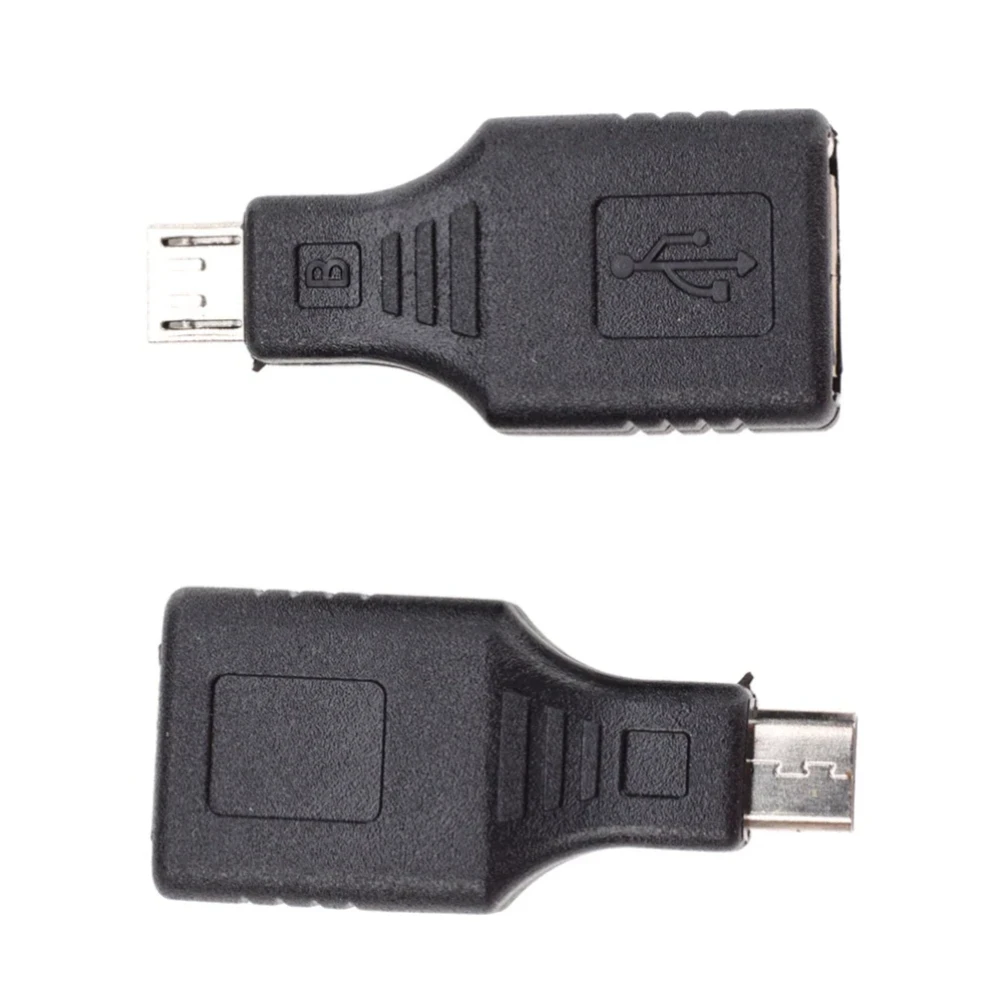 100pcs Black F/M Connector USB 2.0 A Female to Micro B 5Pin Male Plug OTG Host Adapter Converter