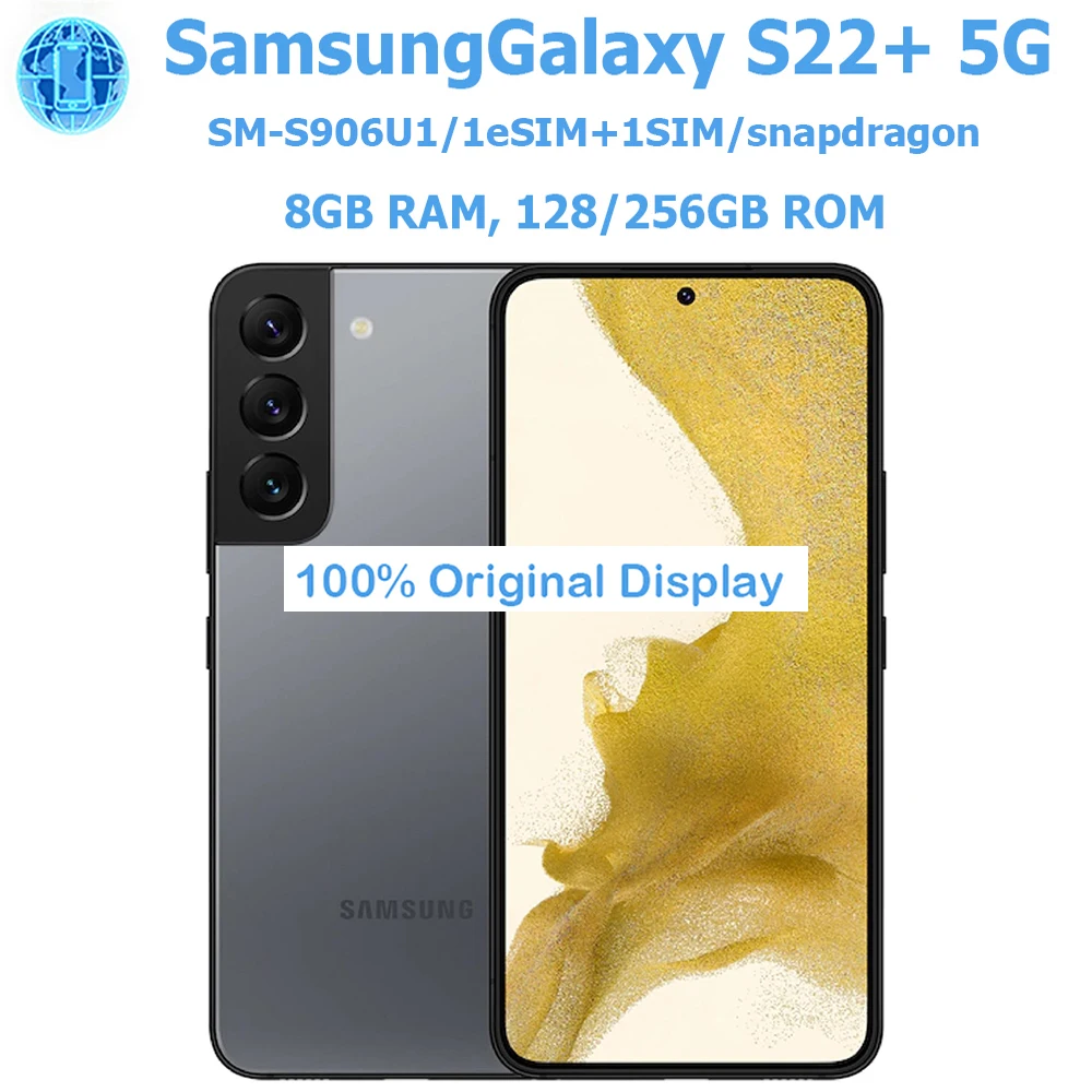 Samsung Galaxy S22+ S22 Plus 5G S906U1 Smart Android Phone 6.6-inch Snapdragon US Edition NFC4500mAh 45W 50MP OriginalUnlockS22+