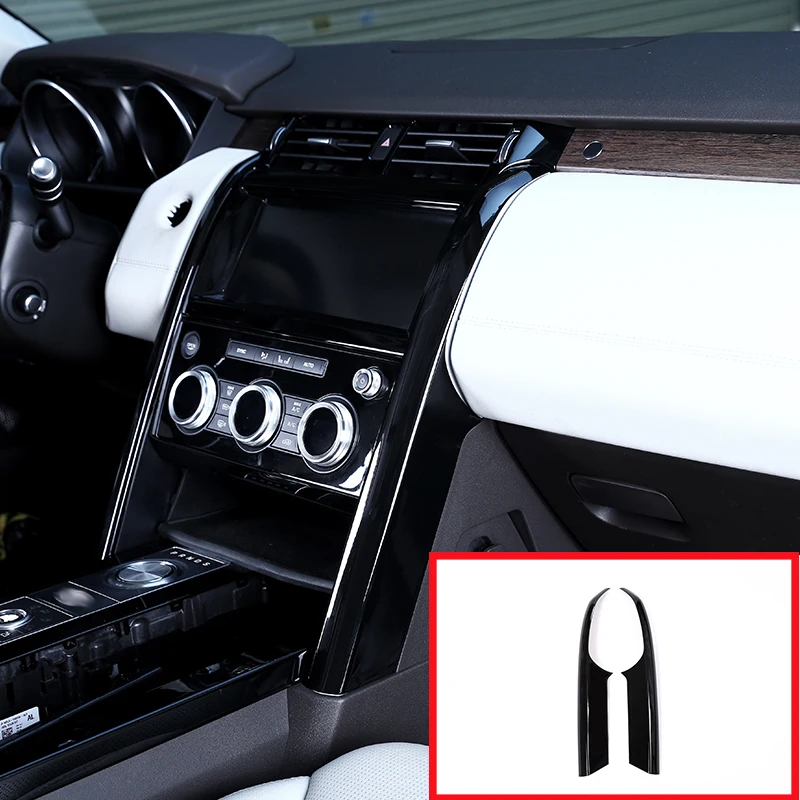 Car Accessorie Central Control Decoration Strip Protection Trim For Land Rover Discovery 5 L462 LR5 2017-2018 Glossy Black 2 Pcs