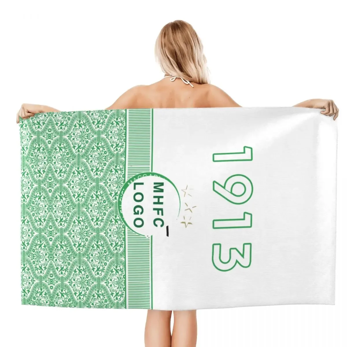 Israel Maccabi Haifa F.C MHFC Champion Large Bath Towel Quick Dry Beach Shawl Bath Towel for Swim Bathroom Home Unisex