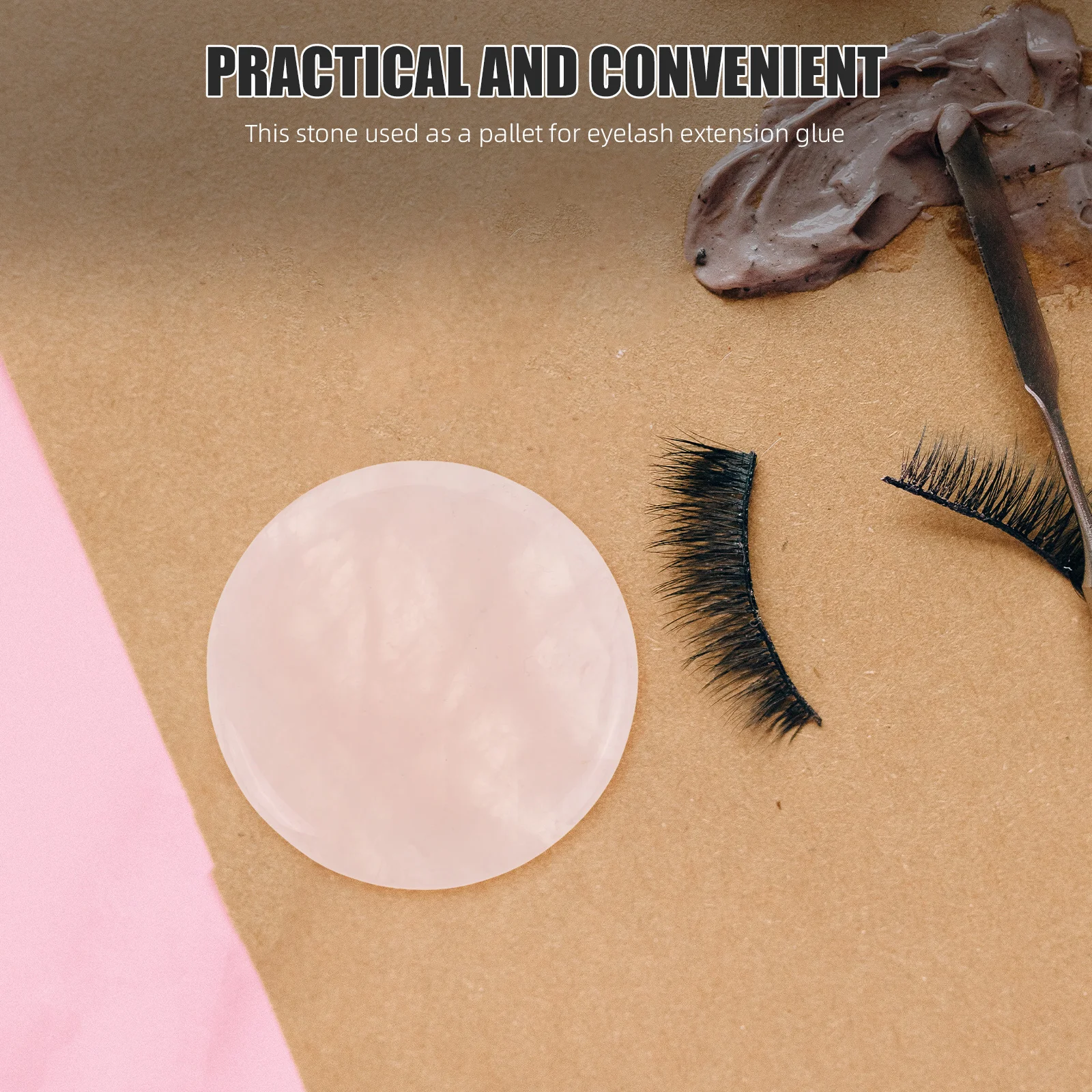 2 pçs extensões de cílios jade pedra palete almofada rosa lash extensão cola titular evitar secagem lash aplicação ferramenta