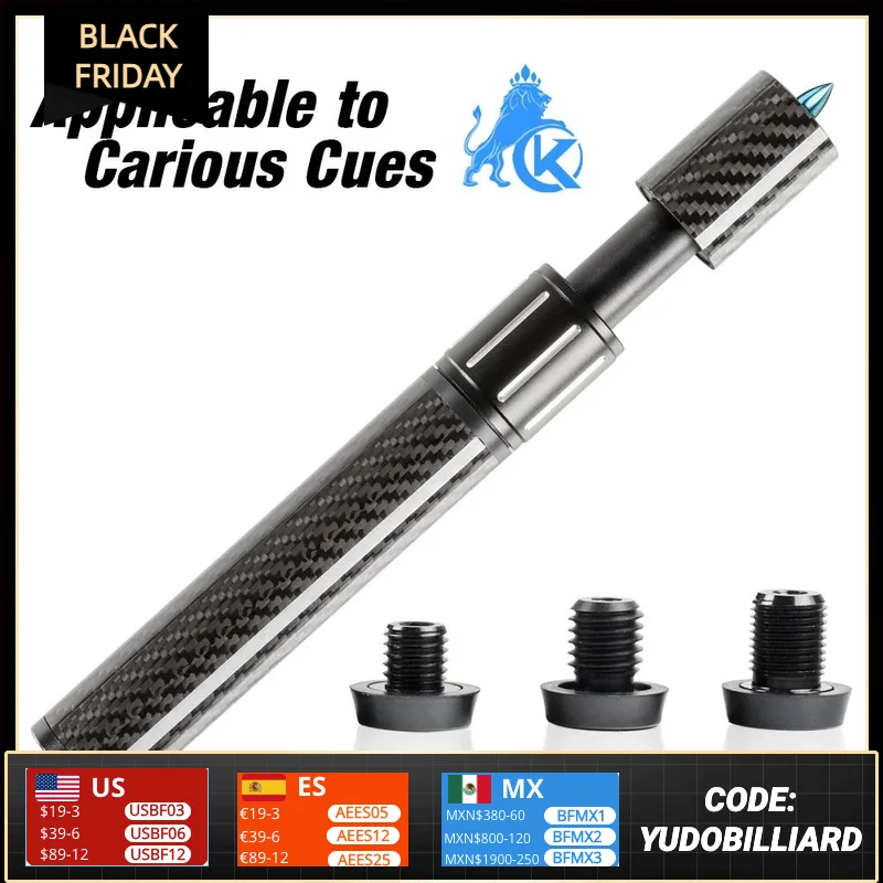 Adjustable Billiard Extension Carbon Fiber Extendable Extension For Mezz Predator KONLLEN ZOKUE Jflowers Billiard Accessories