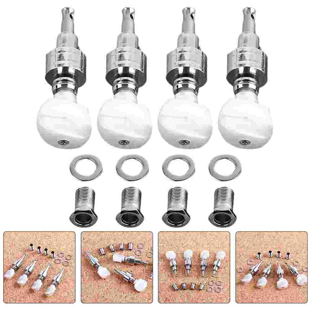 

4 Pcs Banjo String Replacement Parts Instrument Tuner Accessories Machine Head Metal Tuning Peg