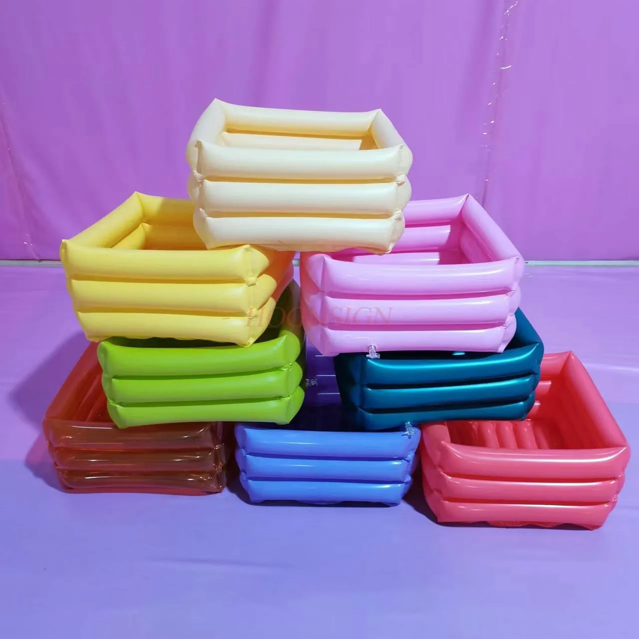 Children and adults inflatable PVC ice bucket, foot wash basin, ice basin, outdoor travel fruit storage basin