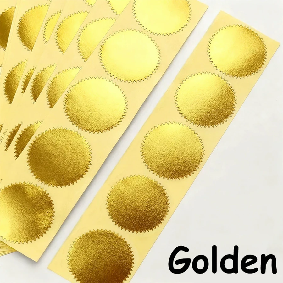 45mm Round Scalloped Edge Embossed Seal Stickers
