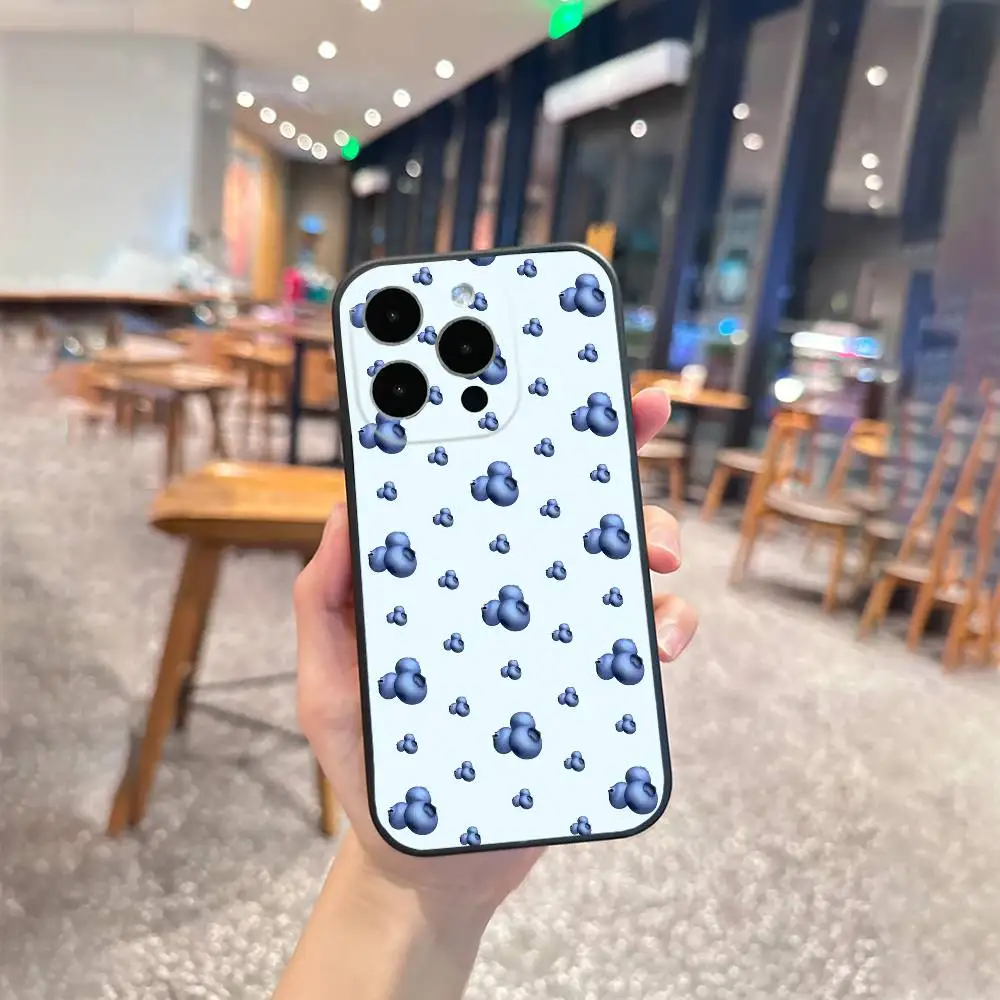 Capa de telefone com ilustração e-emoji para iPhone 17 16 15 14 13 12 Max Plus Capa preta de silicone