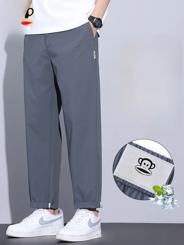 

Легкие дышащие мужские повседневные брюки PaulFrank, прямые брюки свободного кроя, эластичные модные осенние брюки