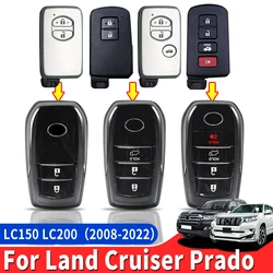 2008-2021 para toyota land cruiser 200 prado 150 modificado escudo chave de controle remoto atualização 2/3/4 botão acessórios caso chave Peças de reposição, capa chave modificada, 2009 2010 2011 2012 2013 2014 2015