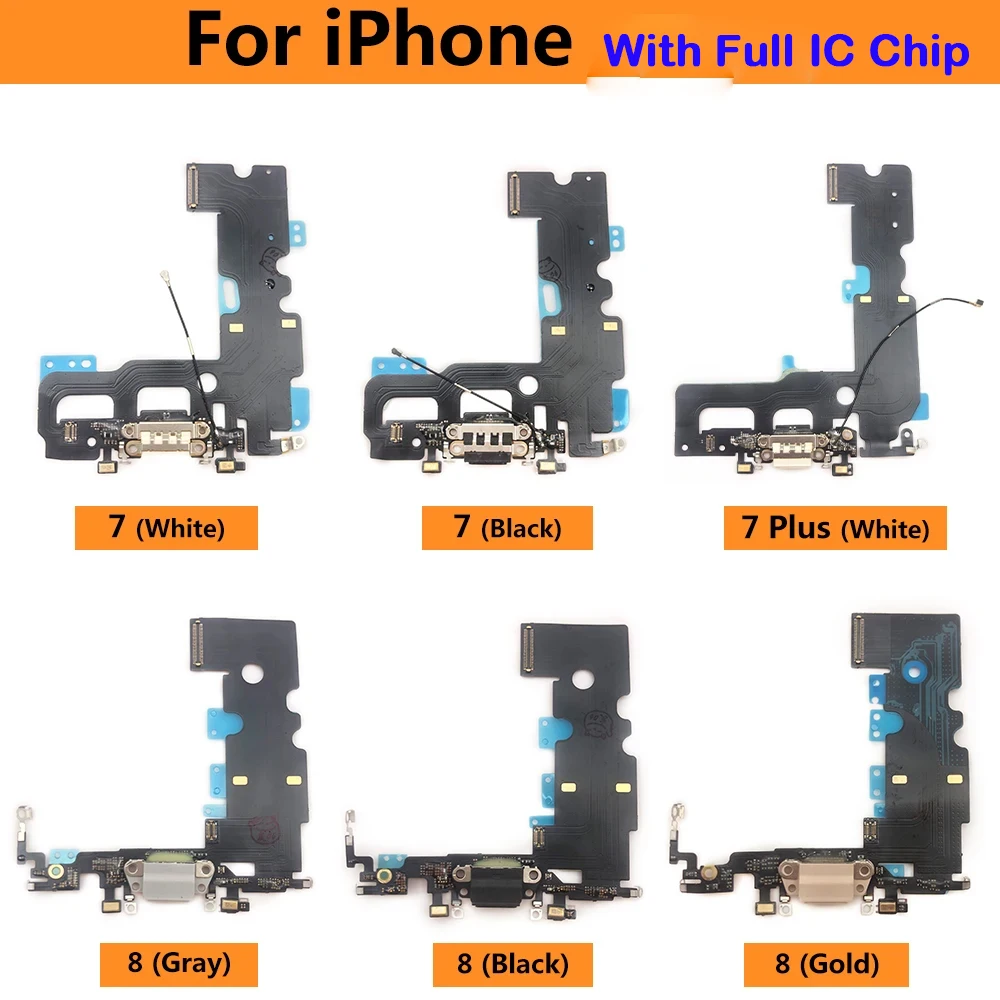 

Original New USB Charging Port Mic Microphone Dock Connector Board Flex Cable Repair Parts For Iphone 6 6S 7 8 Plus