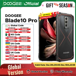 DOOGEE Blade10 Pro 견고한 휴대폰, 6.56 인치 90Hz IPS 화면, 6GB + 256GB 옥타 코어, 50MP AI 메인 카메라, 5150mAh 안드로이드 14, 월드 프리미어