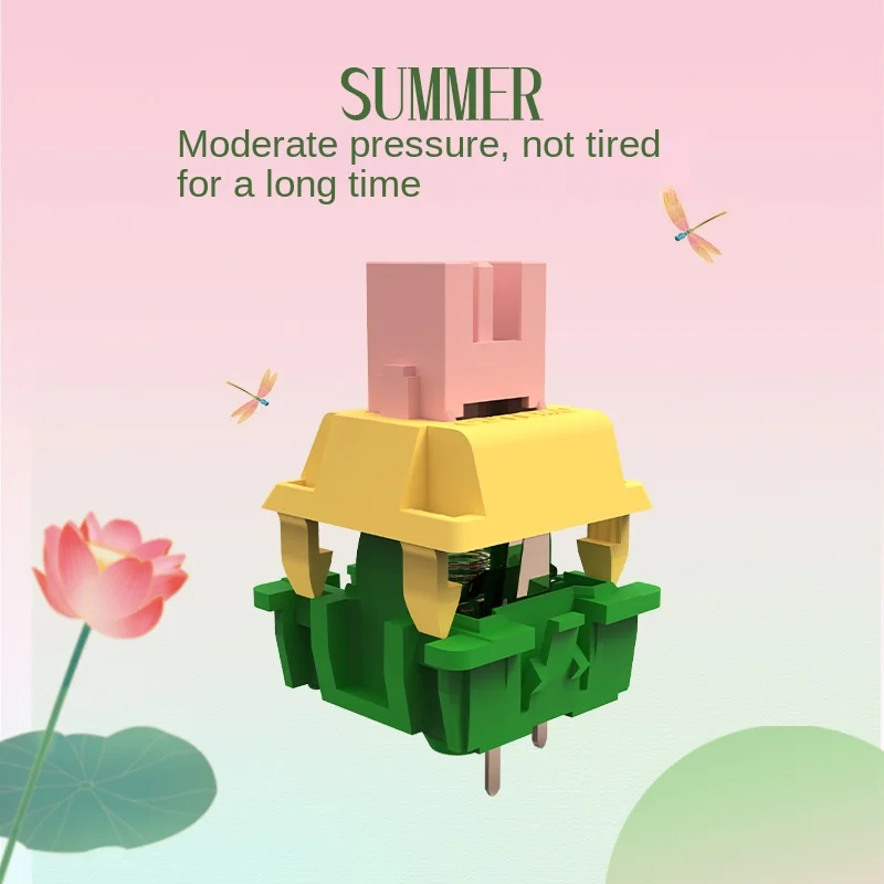 Outemu Lotus 스위치 45g 선형 사전 윤활 3 핀 Mx 기계식 게임용 키보드 용 핫 스왑 스위치 기계식 키보드 축