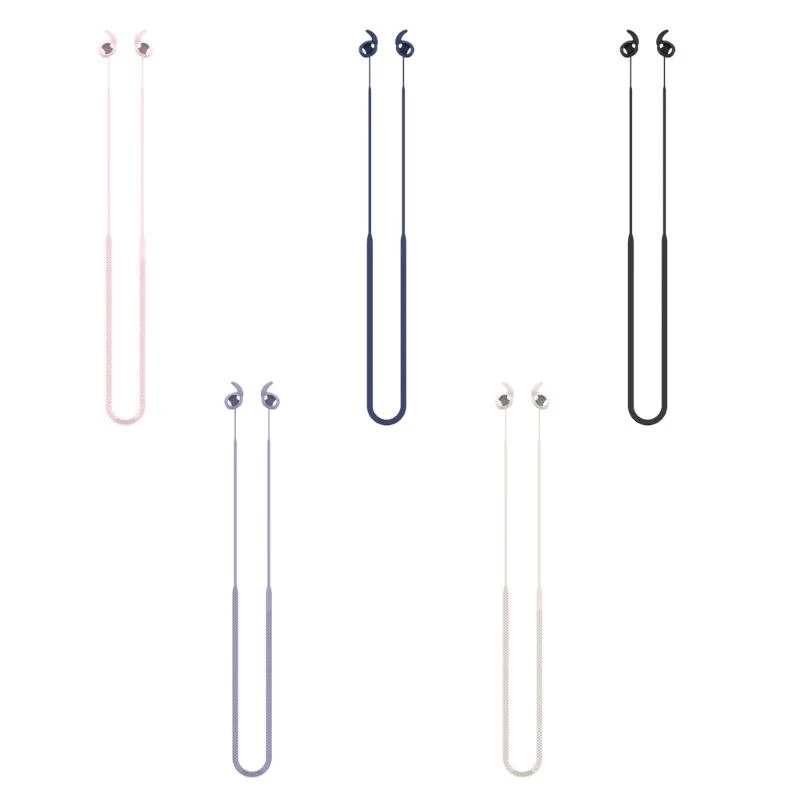 

J0MB Sporty Silicone Earbud Neck Straps 40cm Not Loss Accessory Portable Earphone Accessory Colorful for Sport Earbud