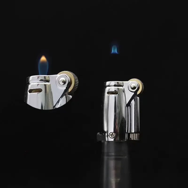 New Grinding Wheel Open Flame Lighter Floating Flame Portable Personality Fashion Butane Lighter Cigarette Burner Men's Gift