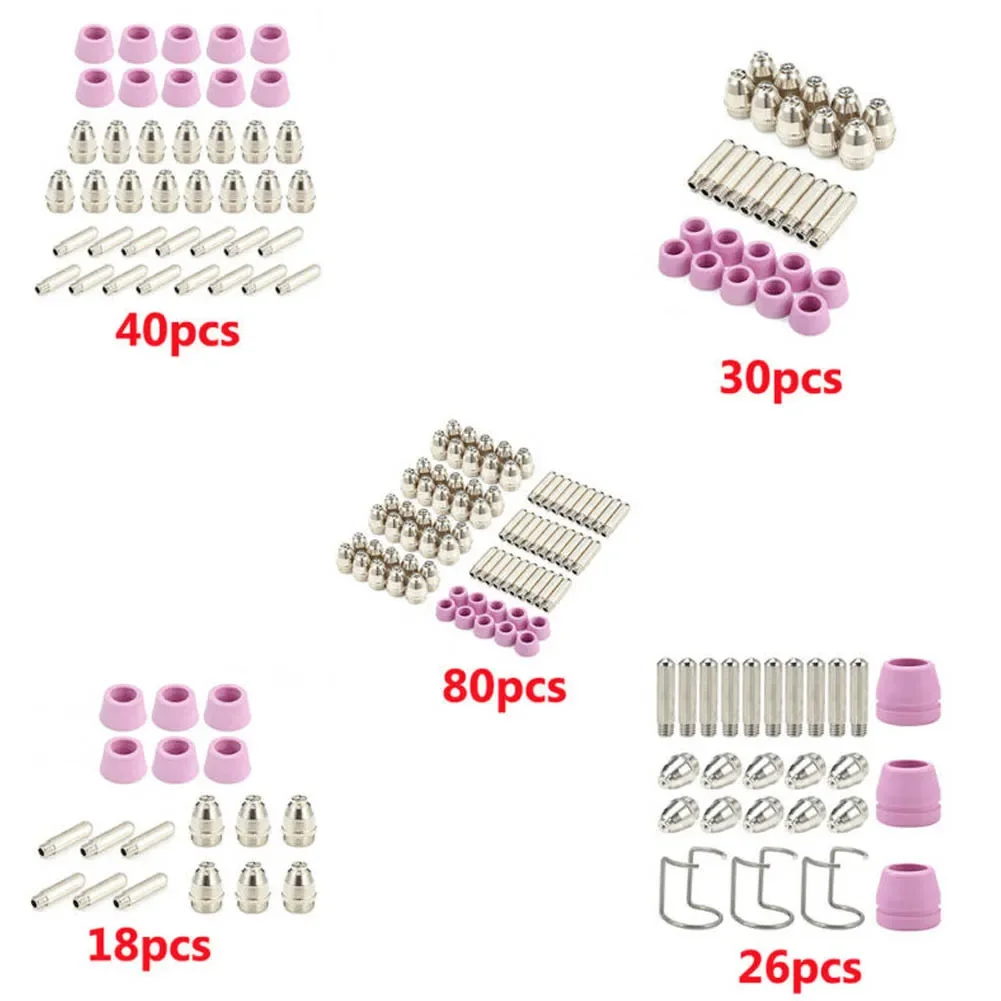 Imagem -06 - Consumíveis de Corte de Plasma Tocha Eletrodo Ponta Bico Escudo Guia para Ag60 Sg55 Icut60 Ltp5000d 60a Ponta Bico Consumíveis Kit