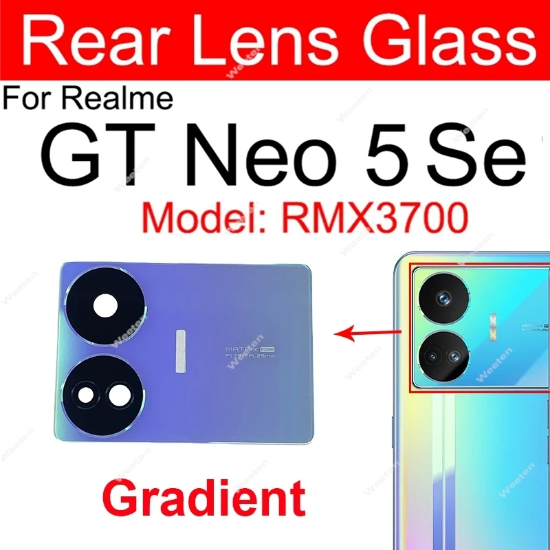 Achteruitrijcamera Lensglas Voor Realme GT Neo 5 Neo 5 SE GT5 Pro GT7 Pro Racing Terug Camera Lens Glas met Sticker Vervangende Onderdelen