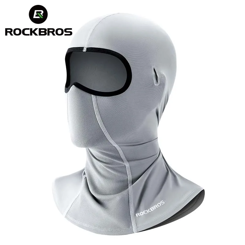 Rockbros gelo seda ciclismo máscara facial capa verão respirável legal esportes bicicleta balaclava anti-uv boné equitação chapelaria máscaras de ciclismo