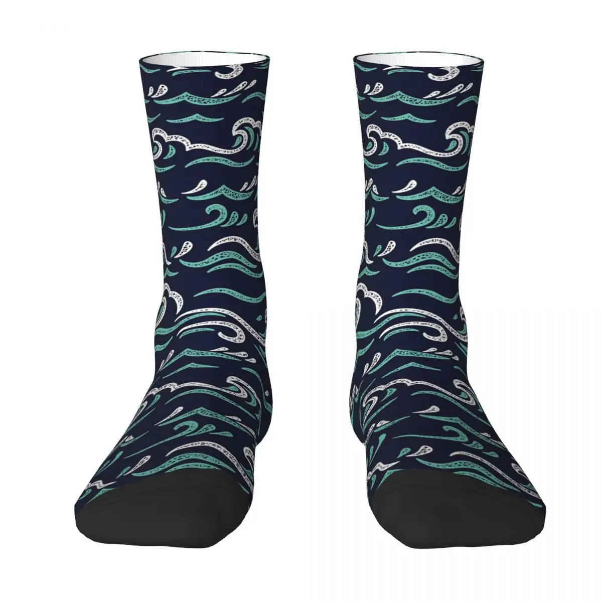 Sea Waves Seamless Pattern Adult Socks,Unisex socks,men Socks women Socks