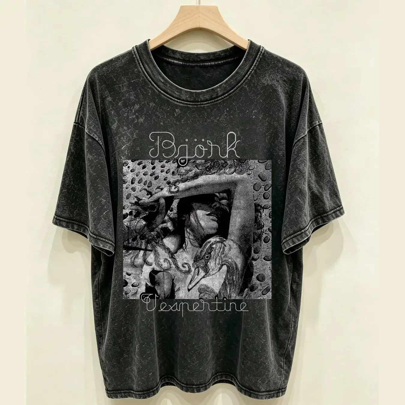 washed T Shirt Vintage Bjork Vespertine long or short sleeves vintage Washed Soft Comfortable Breathable Slightly Casual