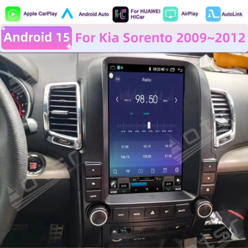 For Kia Sorento 2009~2012 Carplay Android 15 Voice Control GPS Navigation Multimedia Player Car Stereo Radio Receiver Head Unit