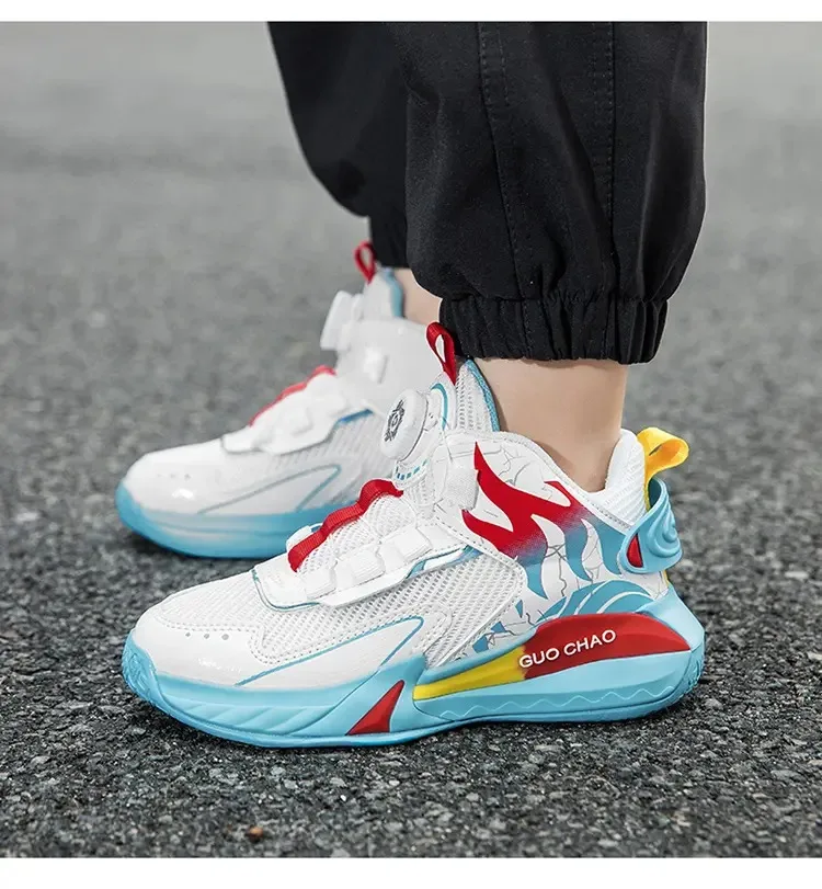 

Autumn double-net rotating buckle children's basketball shoes kids sneakers boy shoes