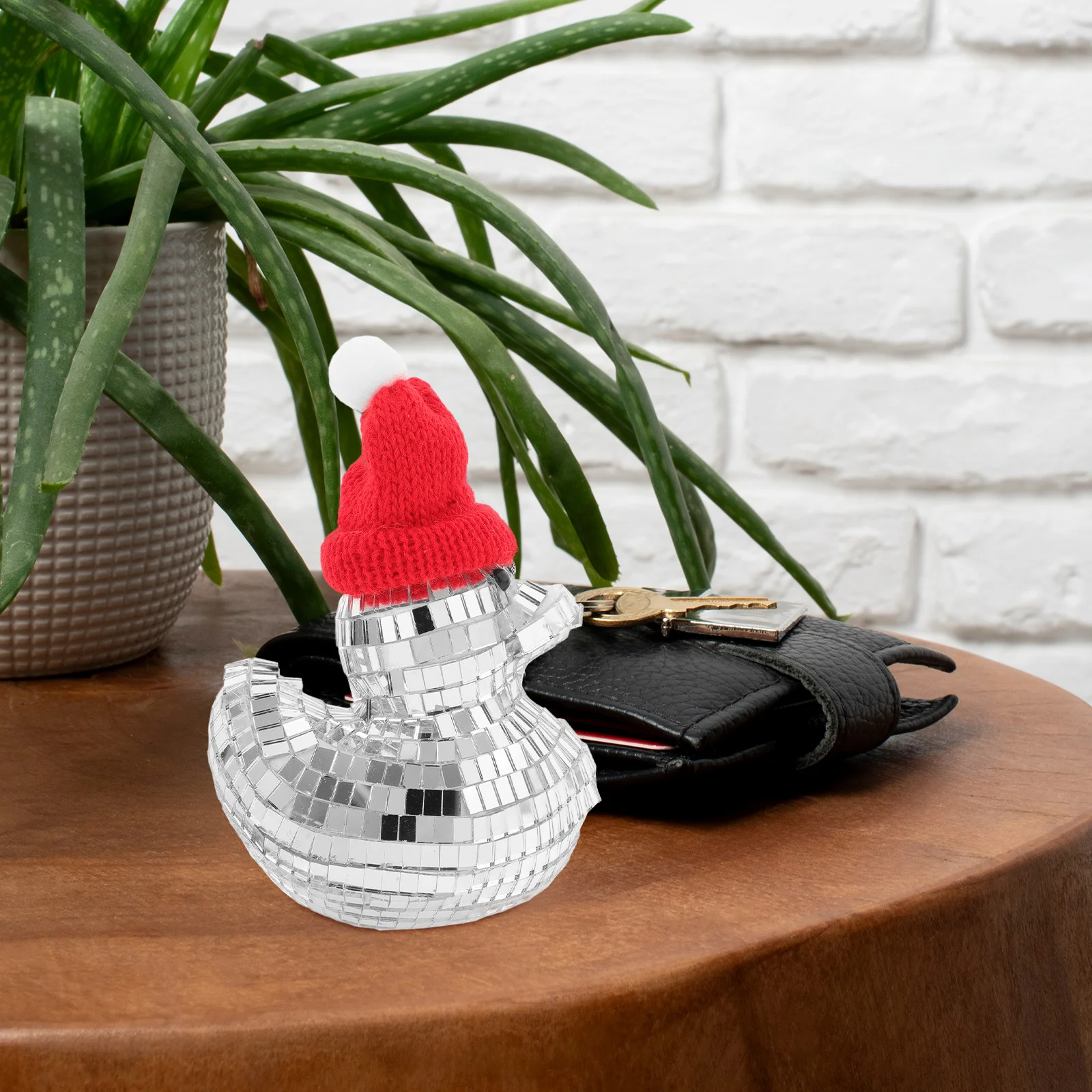 

Christmas Decorations Disco Desktop Decoration Unique Reflective Duck Shape for Holiday Party Home Office Workspace Ambiance