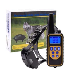 800m Electric Dog Training Collar Waterproof Rechargeable Pet Training Collar with Shock Vibration Sound Mode