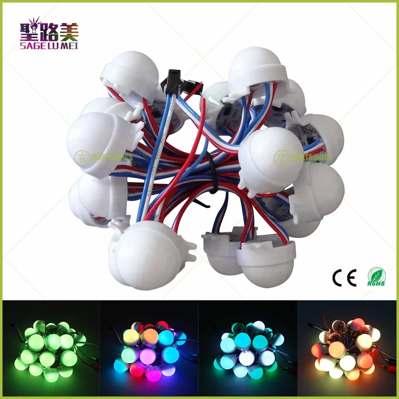 20pcs /Lot DC12V WS2811 30mm Diffused LED Pixel Module Full Color 3LEDs 5050 RGB led lamp string D30 modules IP68 0.72W/PCS