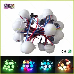 20 pçs/lote DC12V WS2811 30mm Módulo de Pixel LED Difuso Full Color 3LEDs 5050 RGB lâmpada led string D30 módulos IP68 0.72 W/PCS