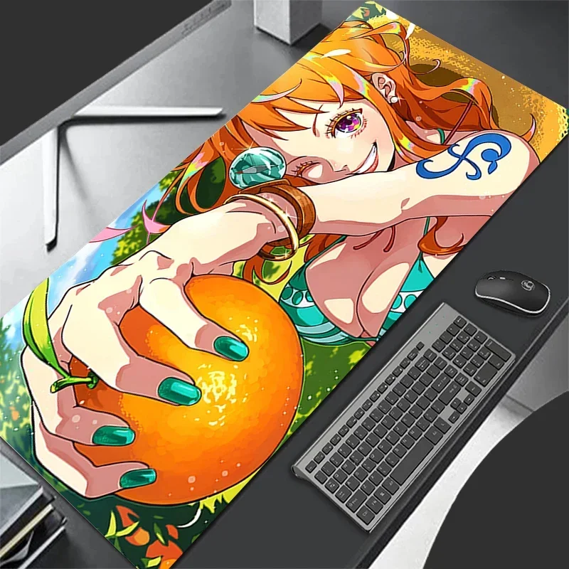 

XXL mouse pad Rug Large PC Kawaii Gamer Cabinet Mouse Pad Laptop Japan Anime Mousepad O-one P-piece Nami Sexy Girl Desk Mat