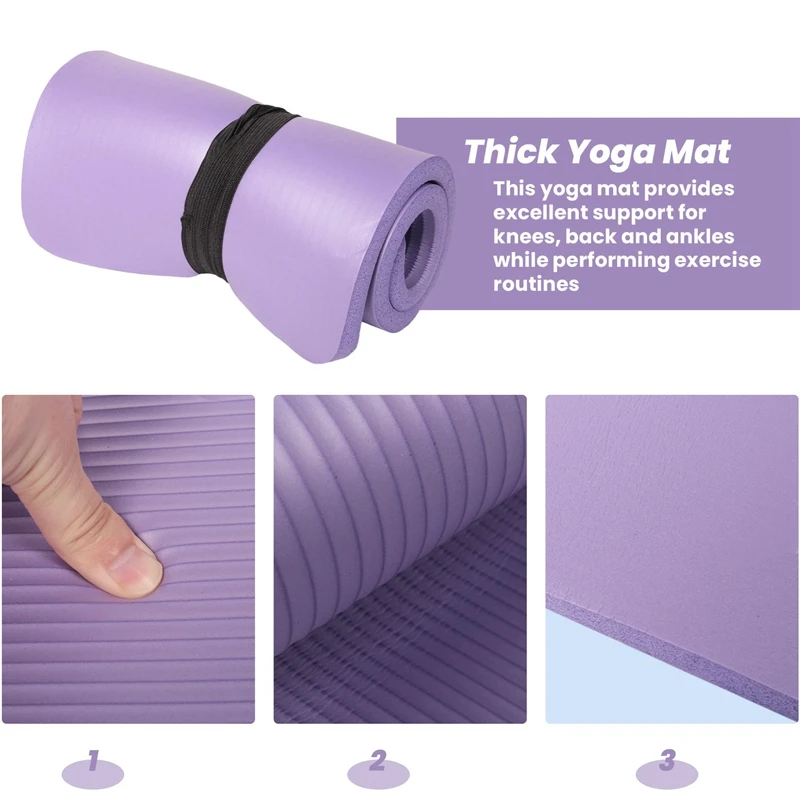 Yoga Knee Pad 15Mm Yoga Mat Large Thick Pilates Exercise Fitness Pilates Workout Mat Non Slip Camping Mats