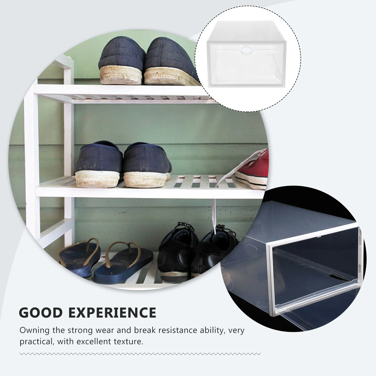 

5Pcs Stackable Shoe Boxes Storage Transparent Plastic Organizer Box for Shoes and Sneakers Storage Transparent Shoe Boxes
