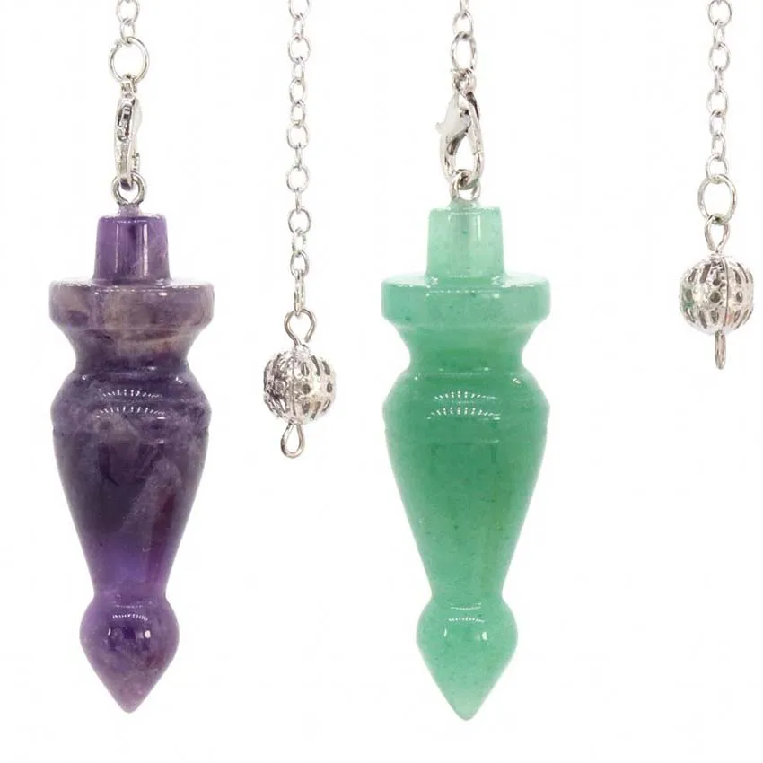 

Rose Pink Quartz Pendulum Dowsing Natural Lapis Lazuli Stone Cone Pendant Amethyst Crystal Amulet Divination Spiritual Pendulos