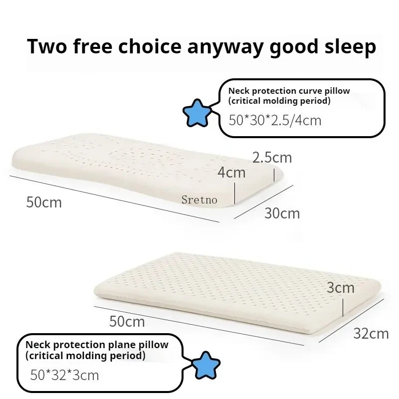 0-3 Year Old Baby Shaped Pillow Breathable Children Ultra-thin Pillows Thailand Natural Latex Pillow From Pure Cotton Pillowcase