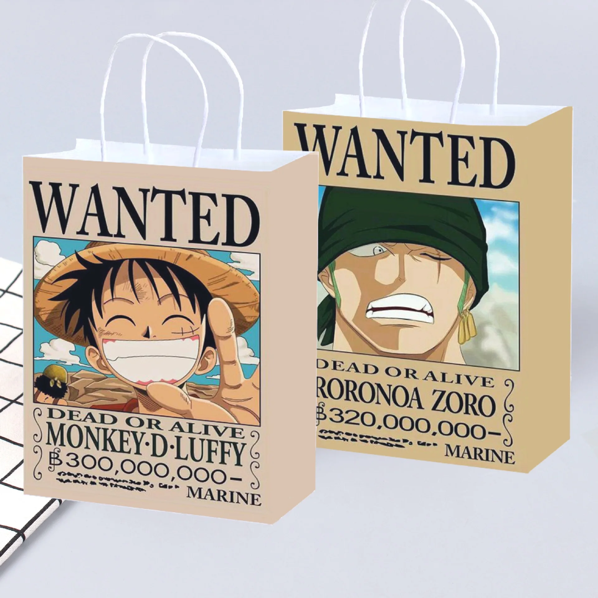 5 шт./10 шт. подарочные бумажные пакеты с изображением персонажей аниме One Piece, мультяшные сумки-тоут, подарочные пакеты на удачу
