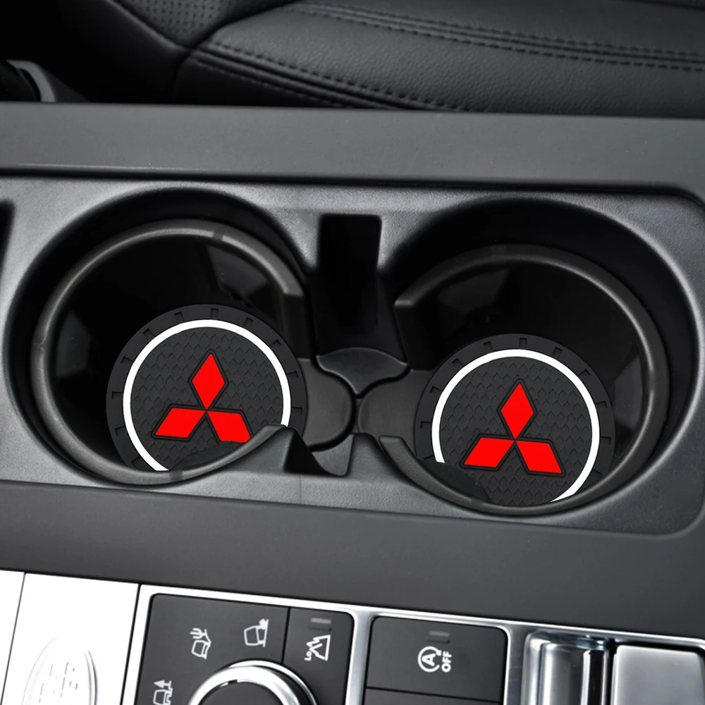 1/2Pcs Car Coaster Water Cup Slot Non-Slip Mat Pad For Mitsubishi L200 Colt 3 ASX Lancer 9 EX Outlander Competition Car Styling