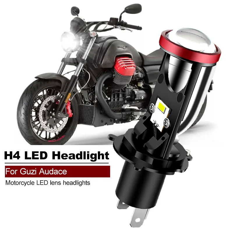 1PCS FOR Guzi Audace 25W 6000K 12000LM White Motorcycle Accessories H4 LED Lens Headlight CANbus High   Low Beam HS1 MOTO Lamp