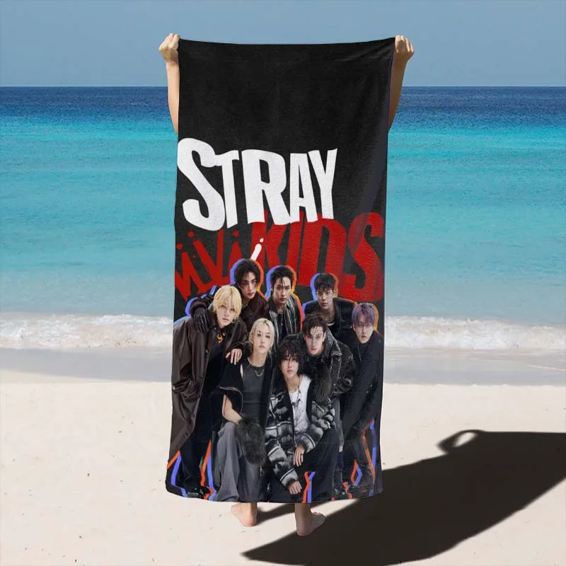

Пляжное полотенце с групповым фото Stray Kids, 1 шт., полиэстер, легкое, быстросохнущее, мягкое, подарок для фанатов K-Pop, для кемпинга, серфинга, путешествий