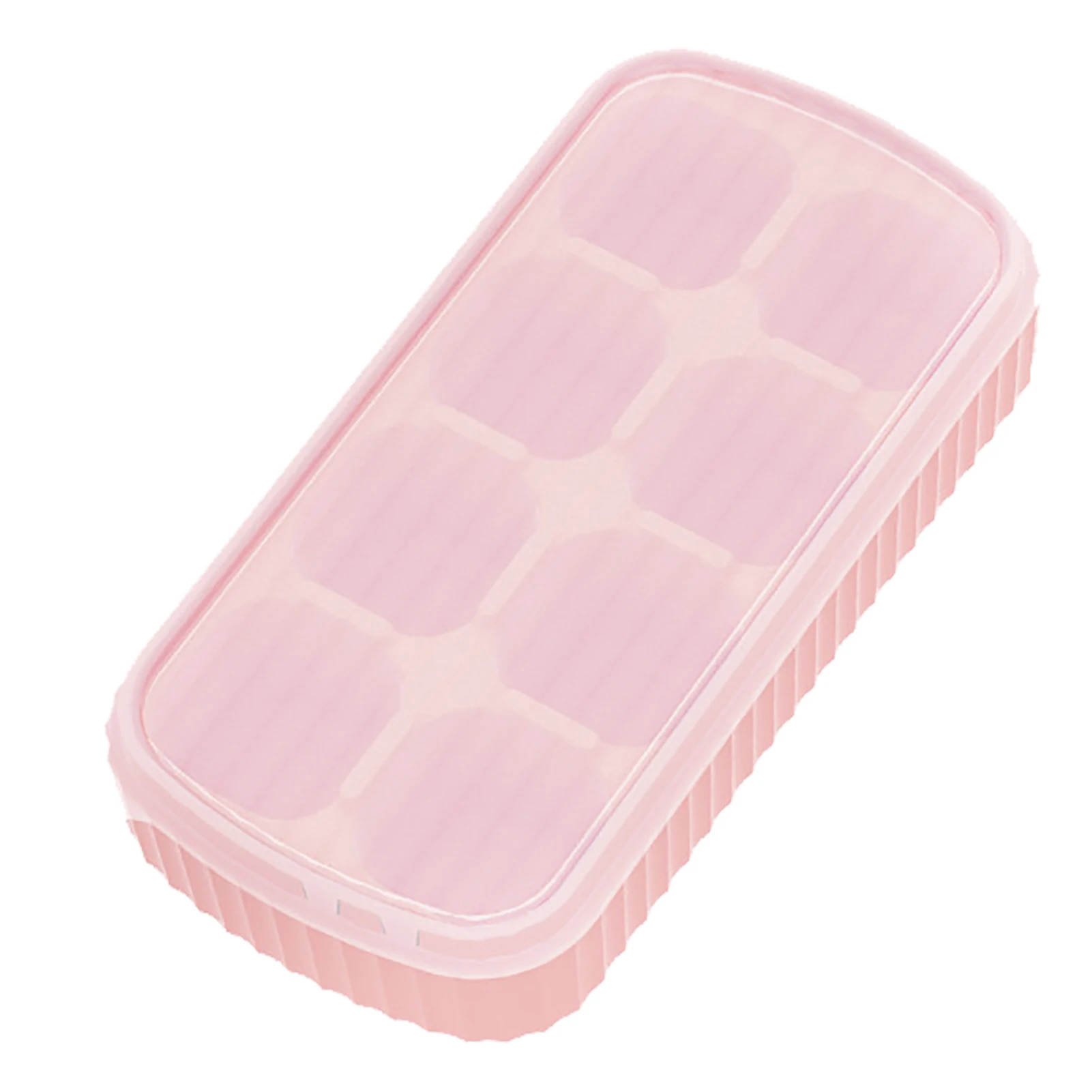 

Silicone Ice Cube Tray Easy Release Flexible 8 Grid Ice Cube Trays SquareIce Tray With Removable Lid For Freezer Cocktail Whisky