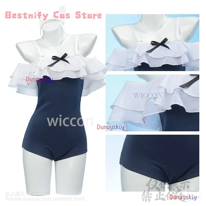 CosplayTsukiyuki Miyako Cosplay Anime Game Blue Archive Costume Sexy Summer Swimsuit Jirai Kei Accessories Wigs For Girls Custom