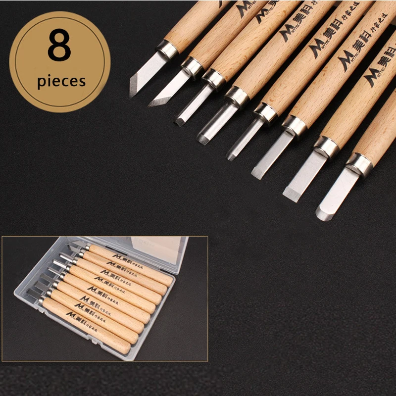 1 Set Wood Carving Chisels Knife Basic Cut Detailed Woodworking Gouges DIY Hand Tools Wood Carving Chisels