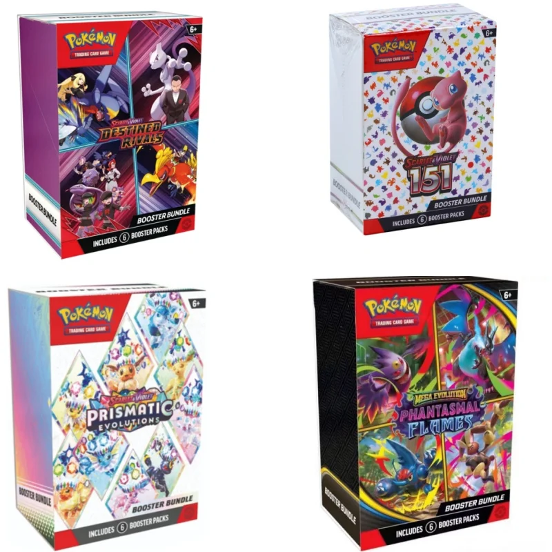 Paquete de Cartas Pokémon v10, Destined Rivals, Prismatic Evolutions, Scarlet Violet 151, Inglés, ME02, Cartas Coleccionables, Regalos
