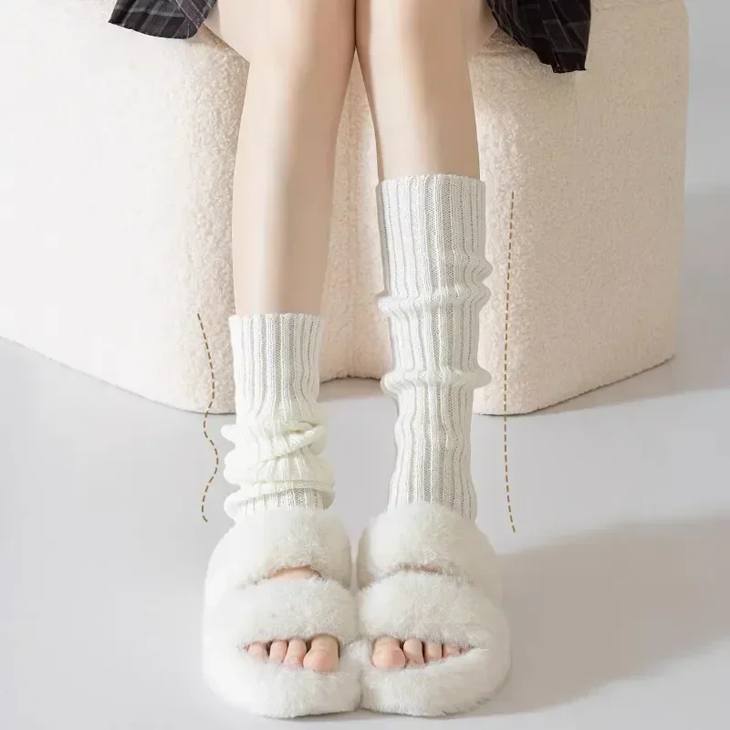 Autumn Winter Knee Warm Style Preppy Women's Trendy Casual Long Quality Socks Warmers High Comfort Leg For Leggings