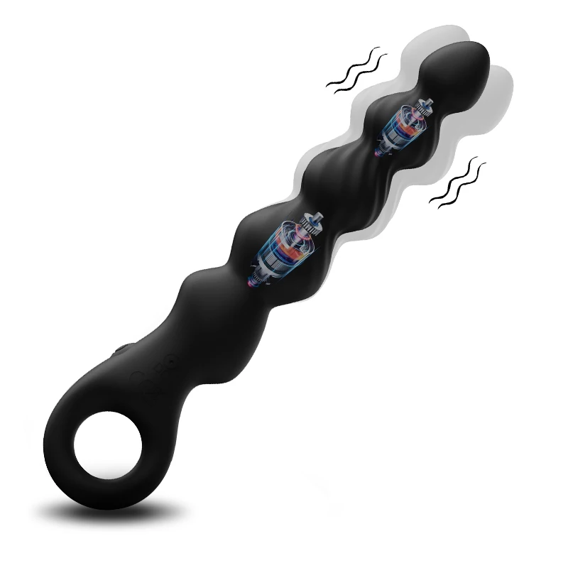 Vibrating Silicone Anal Beads Plug for Adults, Anal Vaginal Training Stretcher, Butt Masturbation Couples Sex Toy Device Tool