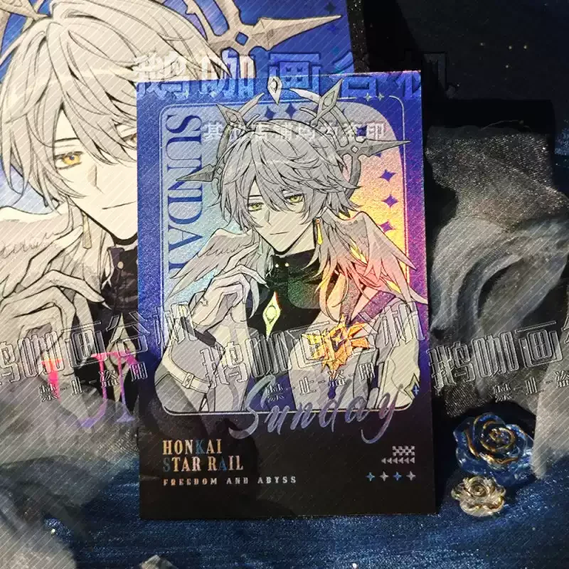 Honkai: Star Rail Sunday Cosplay Anime Reflective Badge Laser Ticket Instant Camera Acrylic Tickets Stub Medal Game Gifts