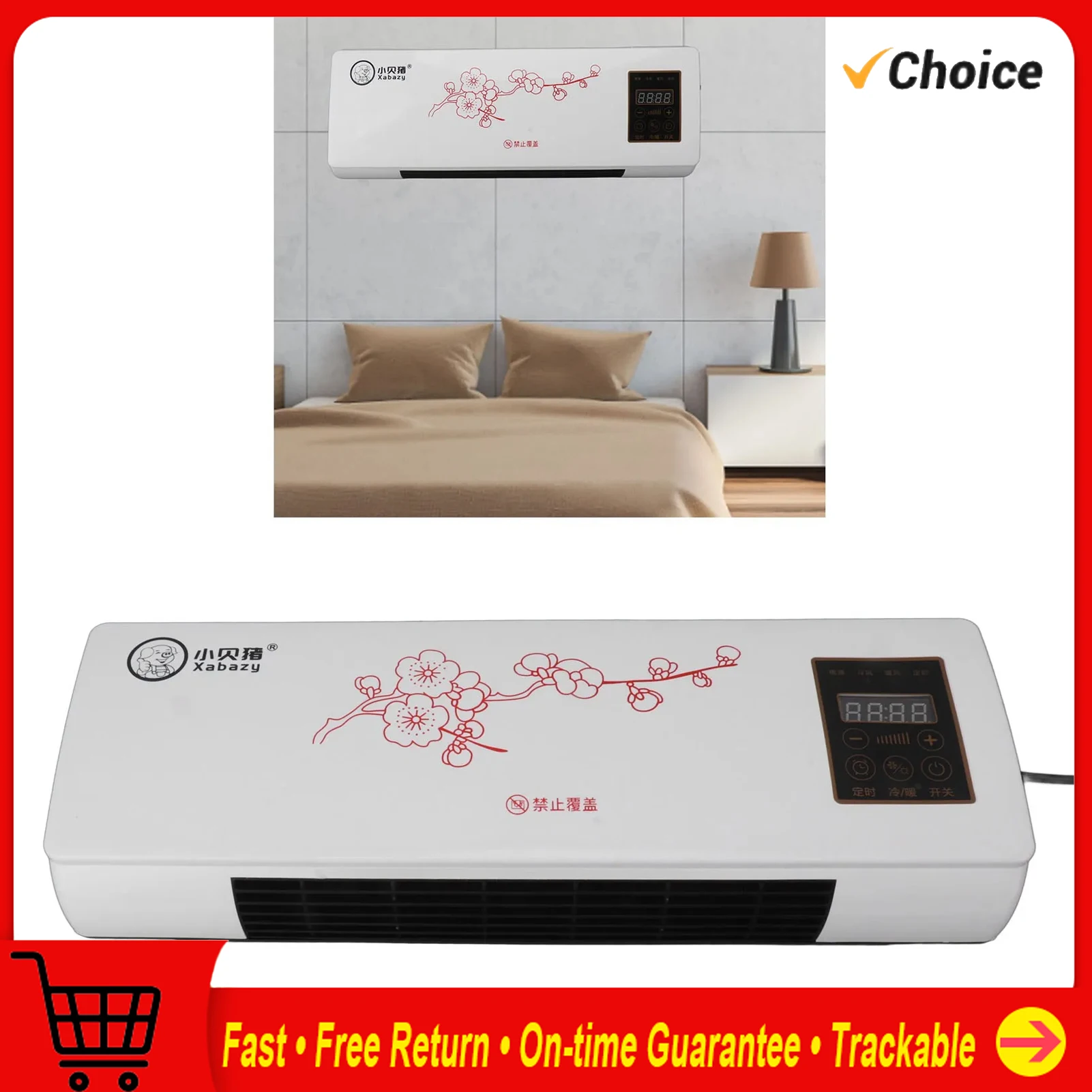 Small Heater Space Heater Versatile Portable Low Noise Wall Mounted Heating Fan With Remote Control for Bathroom Bedroom