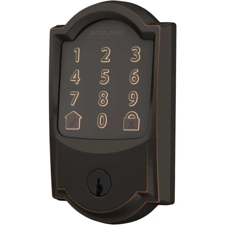 Codificar Smart-Wi-Fi Deadbolt com Camelot Trim, Bronze envelhecido