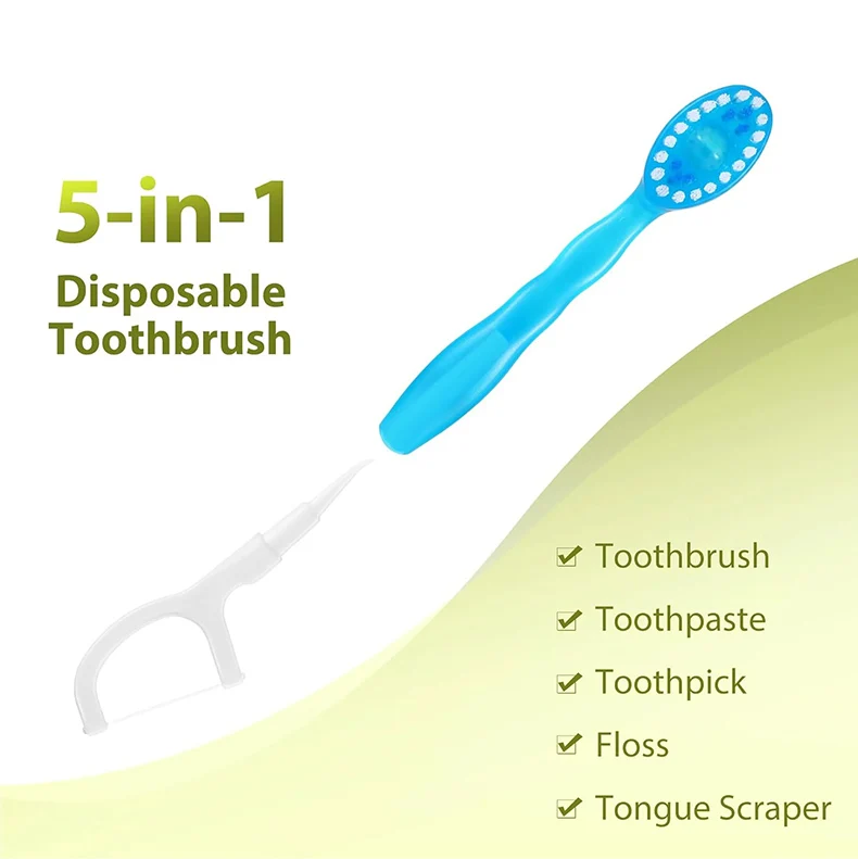 Tragbare 5-in-1-Zahnbürste mit Zahnseide, 8/16 Stück, zur Mundhygiene, Einweg-Zahnbürste für Erwachsene auf Geschäftsreisen – Detail 8