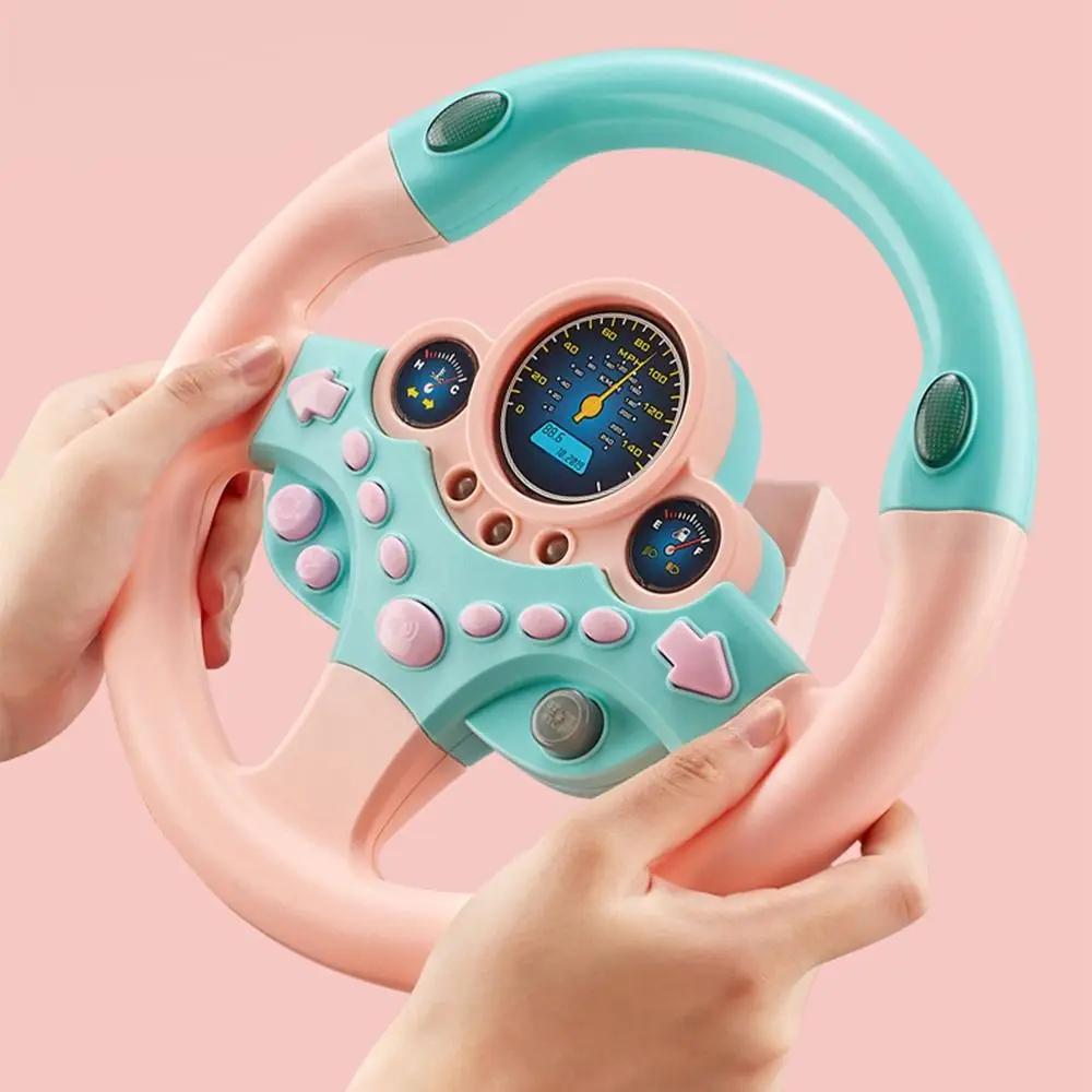 

Creative Kids Steering Wheel Funny Sound & Light Simulation Steering Wheel Toys 360° Rotation Traceless Sticker