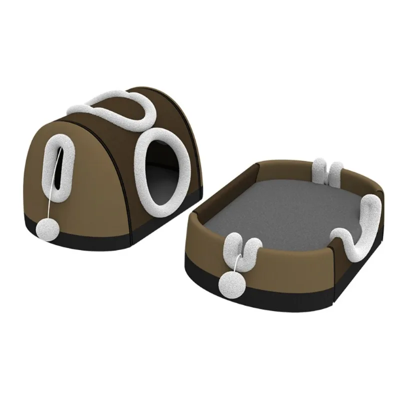 

Dual-Mode Pet Bed – Removable Cat Cushion, All-Season Cat House, Scratch-Resistant & Machine Washable