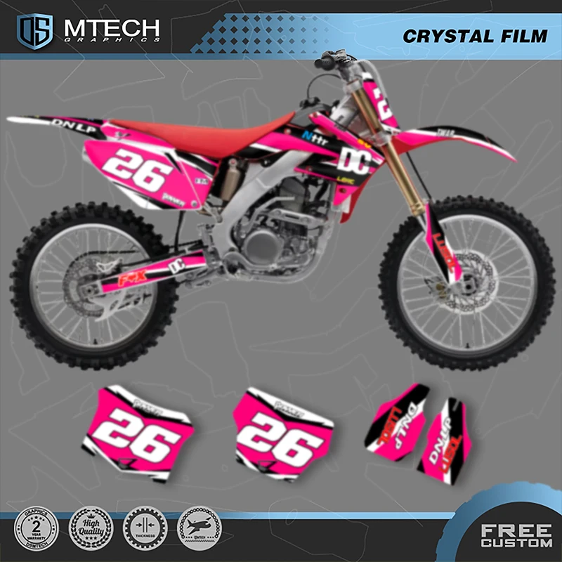 

DSMTECH Graphics Decals Sticker Backgrounds Kits For Honda CRF250R CRF250 2004 2005 2006 2007-2009 002
